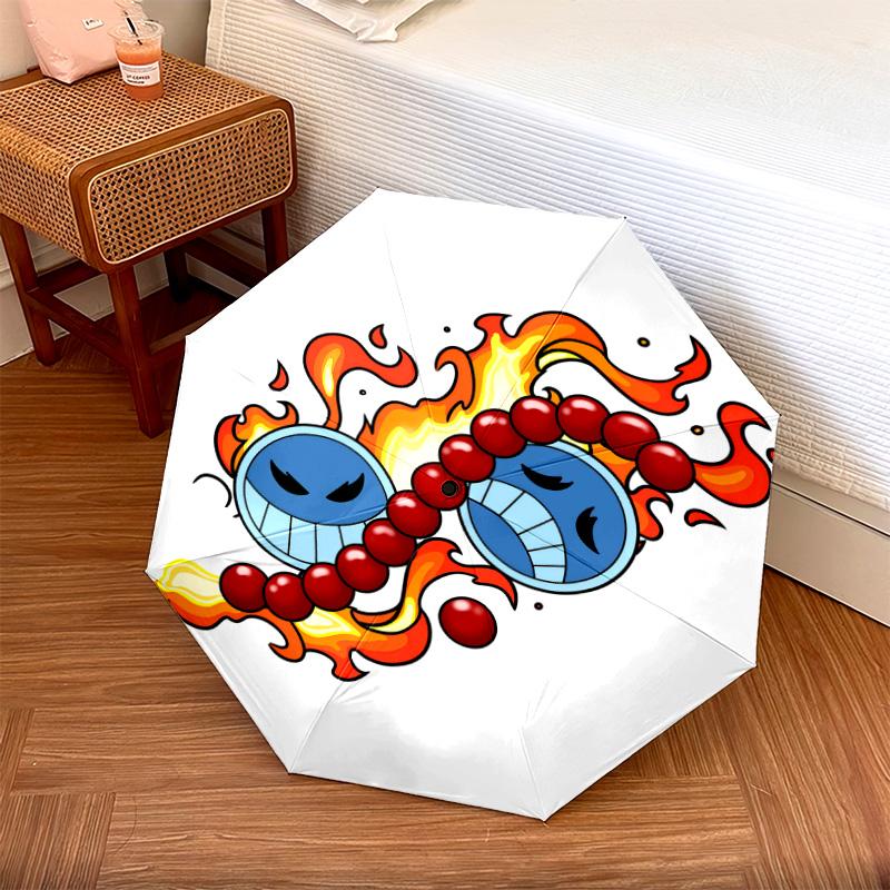 1 PC Automatic Folding Umbrella - Anime One Piece Pattern Portable Foldable Design With 8 Ribs Christmas Birthday Gifts