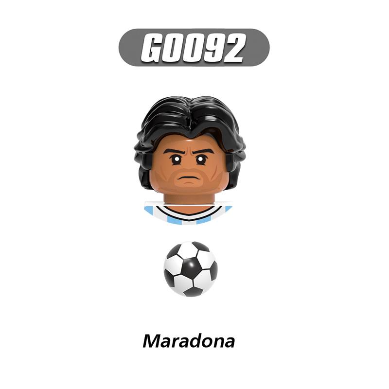 Fußballfeld Bausteine DIY Tischfußballbrett Bausteine Lernspielzeug Geschenk für Kinder Berühmte Fußballstars