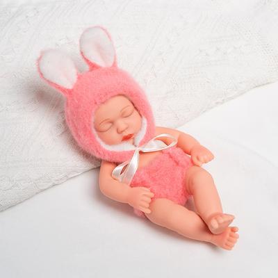 19cm Mini Reborn Doll Simulation Full Body Soft Rubber Enamel Doll Cute Toy Doll