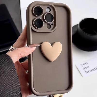 Χαριτωμένη θήκη τηλεφώνου σιλικόνης INS 3D Love Heart για iPhone 11 12 13 14 15 Pro Max XS XR 7 8 Plus SE 2020 Αντικραδασμικό κάλυμμα καραμέλας