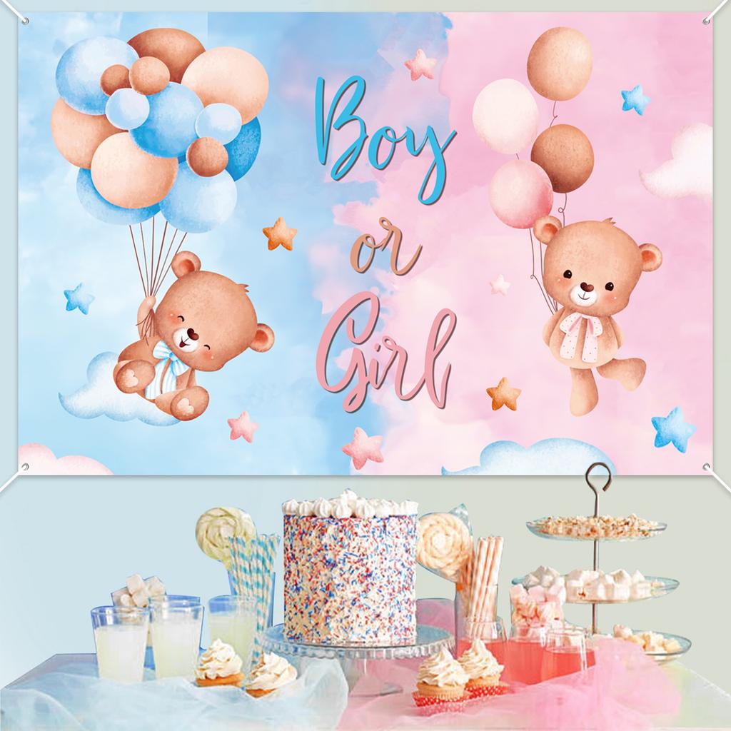 Gender Reveal Background  Gender Reveal Birthday Party Decor Kids Birthday Party Supplies Backdrop Boy Or Girl Baby Shower Decor