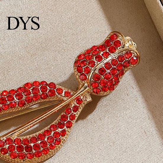 Clothes Brooch Rhinestone Flower Pin, Bow Deer Red Lip Lapel Anti-tarnish Dress Suit Hat Bag Clothing Accessories, Elegant Jewelry for Women