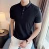 Sommer Baumwoll-Poloshirts Herren Mode Slim Fit Lässig Business Polo-T-Shirt Kurzarm Social Streetwear T-Shirt Tops