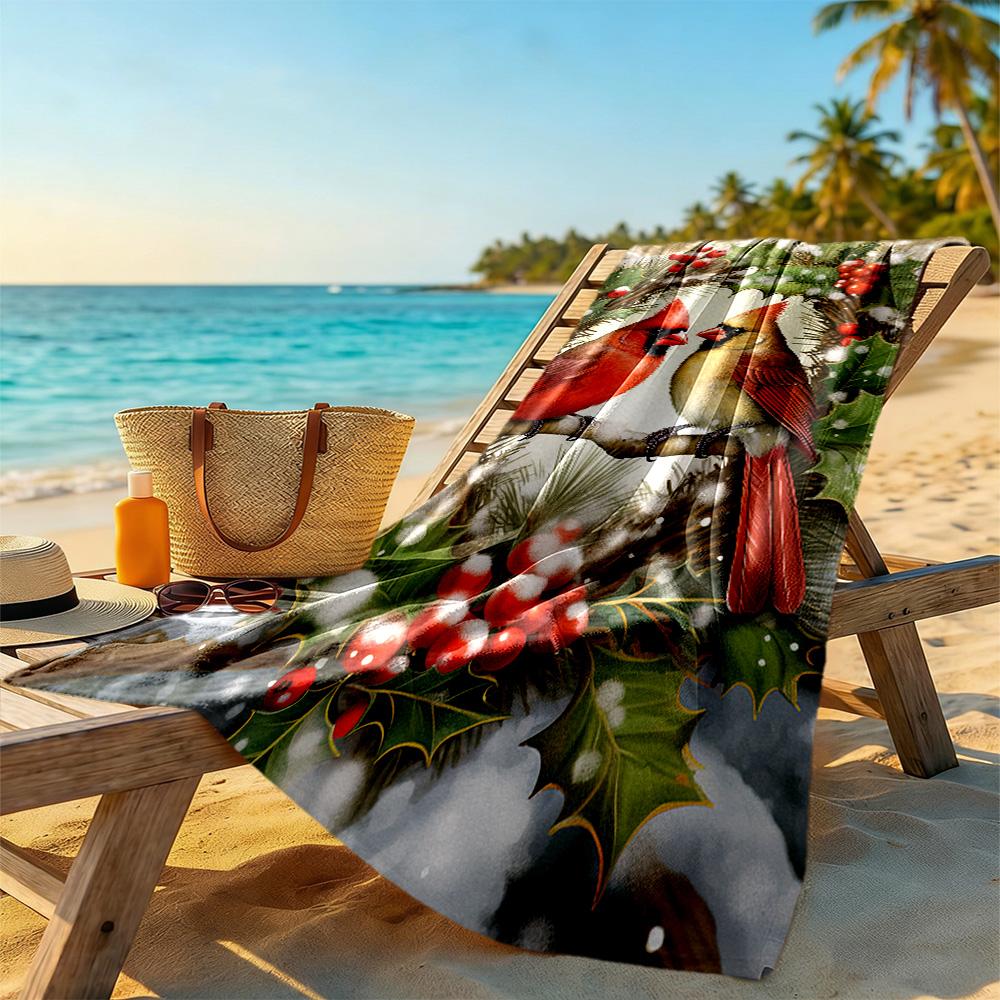 Christmas Beach Towel Quick-Dry Soft Microfiber Comfortable Lightweight Perfect for Traveling Yoga Camping and Swimming