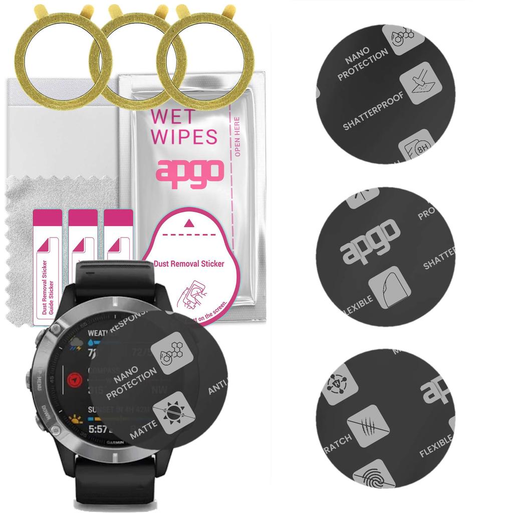 Acquista 3x apgo MATTE Hybrid Glass Screen Protector per Garmin