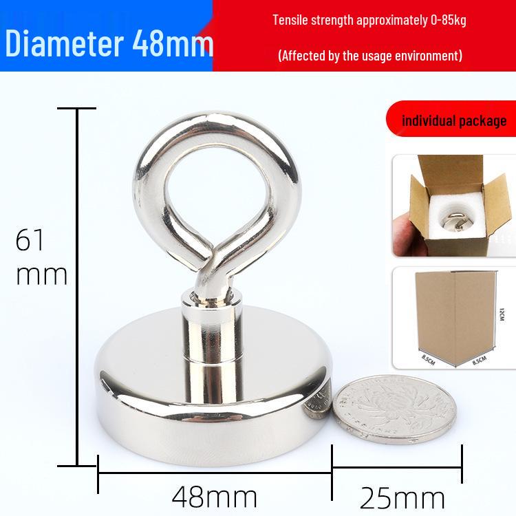 Strong No-Drill Round Magnetic Eyelet Hook with Powerful Suction