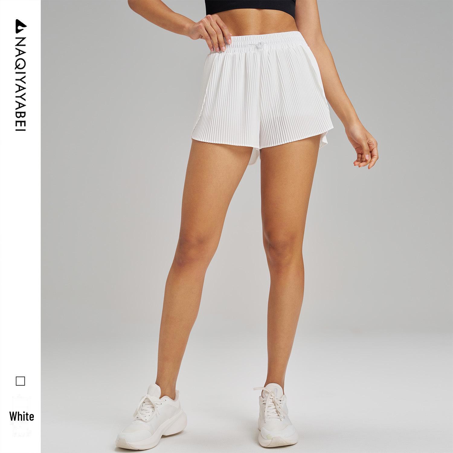 

Женские быстросохнущие плиссированные шорты-юбка для йоги - Дышащие, свободного кроя, длиной три четверти Large