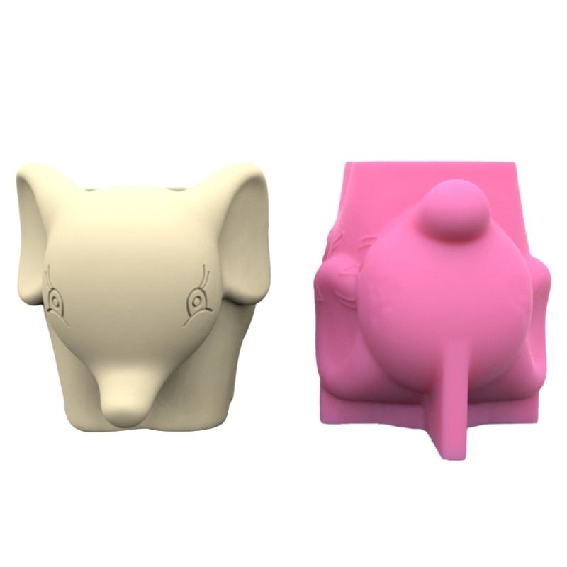 Cute Zebra Fox Concrete Flower Pot Silicone Mold Candle Pen Holder Resin Mold Animal Succulent Planter Pot Mold DIY Art