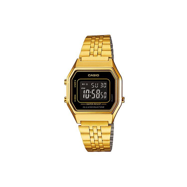 

Casio Youth Series Metal Square Fashion Trend Business Retro LCD Display Waterproof Quartz Movement Stainless Steel Strap Men Watches LA680WGA-1B Regular Watch Box,Gold Dial