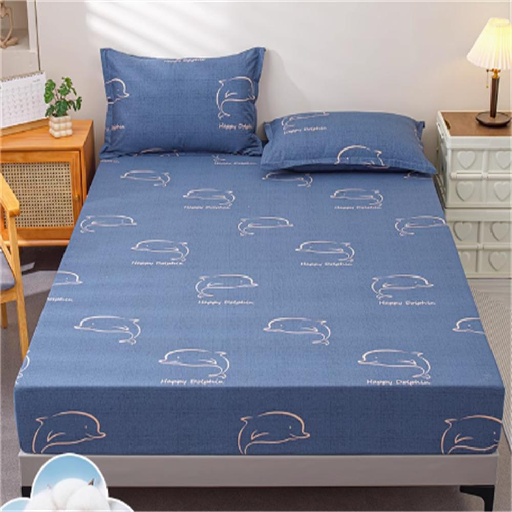 100% Cotton Fitted Sheet Single Piece No Pillowcase Cotton Bedspread Mattress Protector Children's Full Cover Bed Cover Sheet