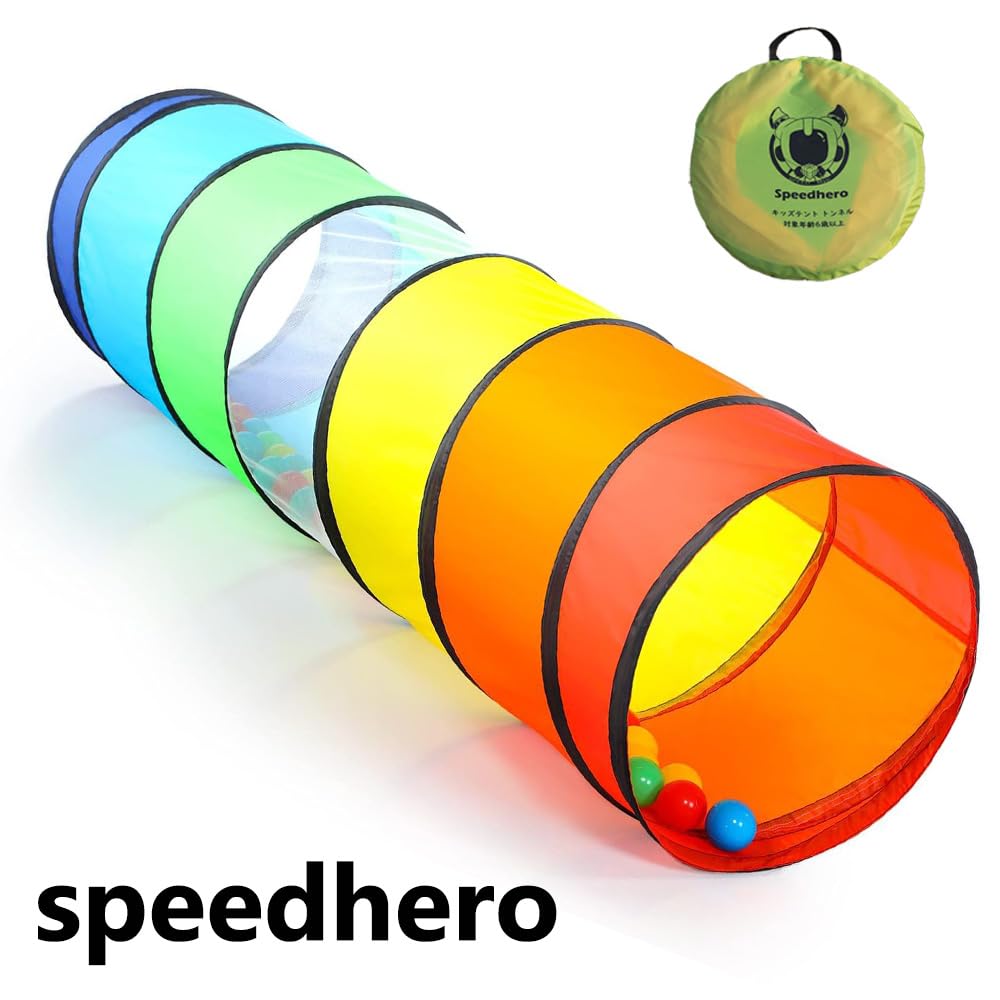 Kids' Tent with Tunnel, Foldable and Portable, Includes Storage Bag, One-Touch Assembly, Ball Pit Compatible, Indoor/Outdoor Use, Breathable Mesh, Sec