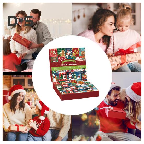 Vánoční adventní kalendář Puzzle 1000 Vánoční odpočítávací puzzle Zimní vánoční ozdoba sněhuláka