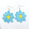 Handmade Daisy Raffia Earrings: Bohemian Beach Style Dangles