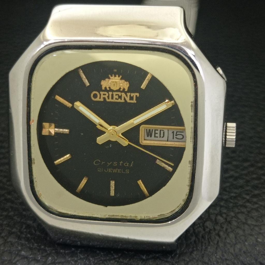 AUTOMATIC VINTAGE ORIENT CRYSTAL 46941 JAPAN MENS ORIGINAL DIAL WATCH a703474-1 R213c-a703474