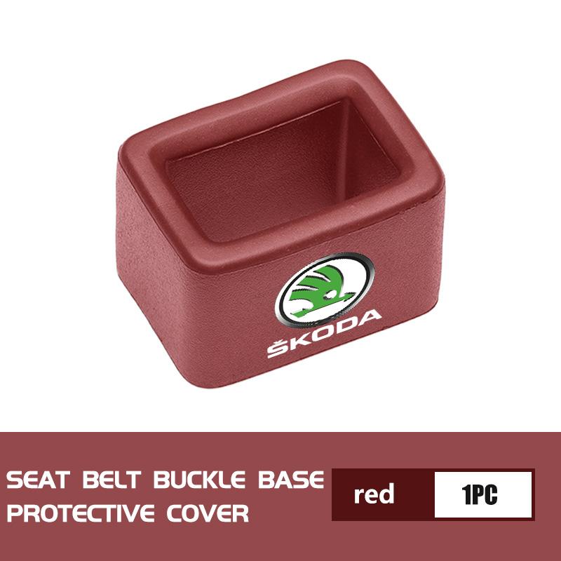 VIJT4 For Skoda Car Seat Belt Protective Buckle Anti-scratch Cover S Kodiaq Octavia 2 3 Yeti Karoq Rapid Fabia VII VRS