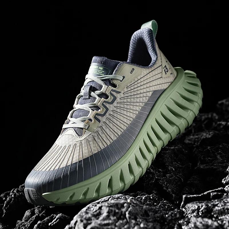 Men's Casual Sports Shoes Breathable Lightweight Running Sneakers Cushioned Thick Sole Height Increasing Wear-Resistant Trendy Athletic Walking Shoes