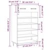 VidaXL Shoe Cabinet Black 60x35x105 Cm Engineered Wood 829605
