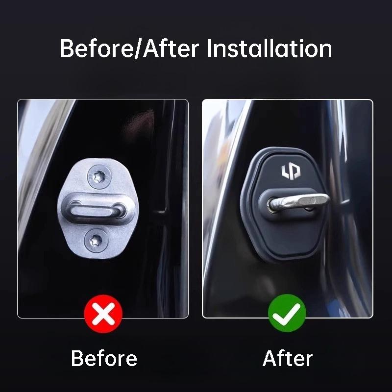 For Leapmotor B10 B01 C10 C01 C11 C16 T03 Car Silicone Door Lock Cover Anti Vibration Buffer Pad Protective Accessories