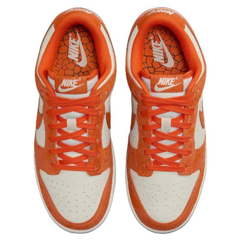 Nike Dunk WMNS "Cracked Orange" "Total Orange" Low-top Skate Shoes for Women Orange and White