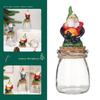 Christmas Themed Resins Dwarf Gnomes Figurine Candy Jar Glass Cookie Food Storage Container Table Decors Ornament Gift