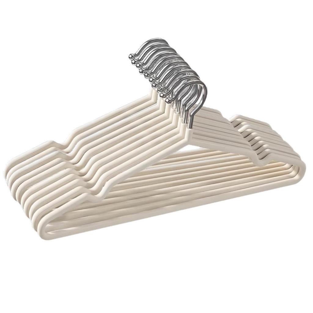 10-Piece Set of Seamless Non-Slip Chrome-Plated PVC Hangers