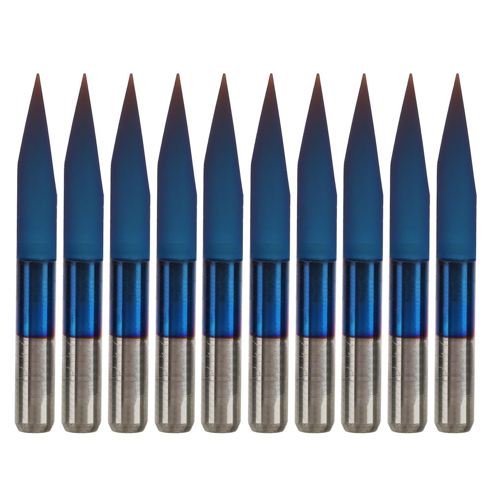 10pcs 3.175 Premium Quality Tungsten Steel PCB Engraving Bit CNC Router Tool (20 Degrees *0.2)