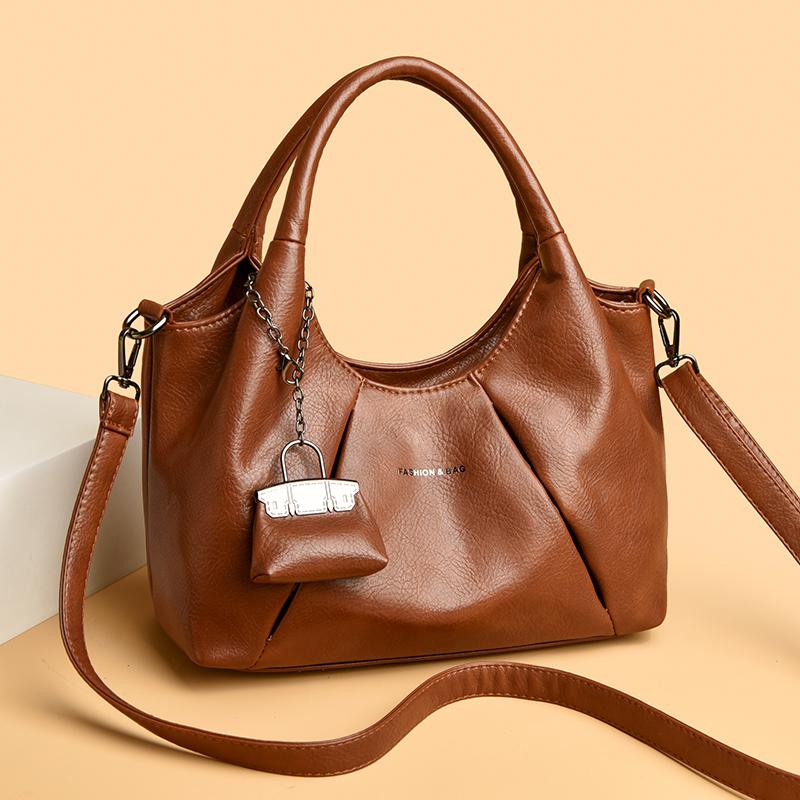 2025 Winter High Quality Soft Leather Women's Handbag Tote Bag Luxury Women Shoulder Bag Famous Trendy Female Crossbody Bags