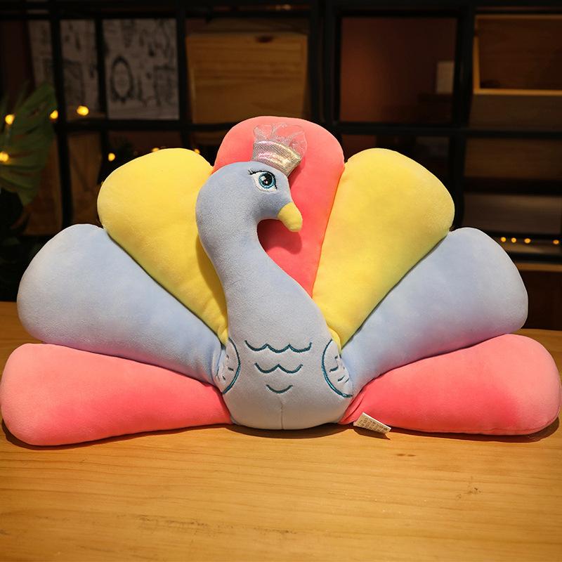 Creative Peacock Open Screen Pillow Plush Toy Doll Zoo Peacock Doll Children Sleeping Soothing Ragdoll