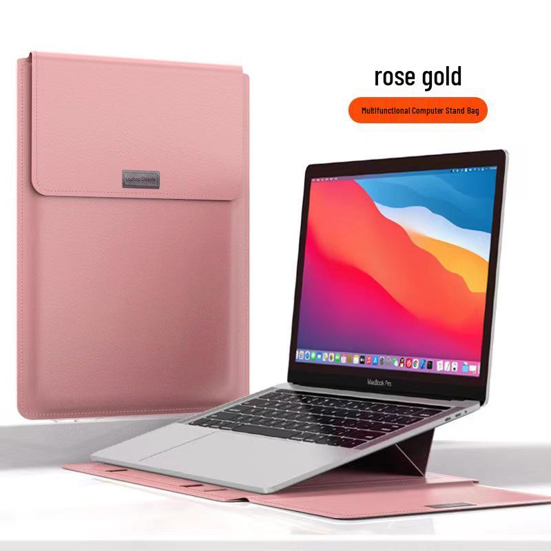 14" Leather Laptop Sleeve & Stand Compatible with MacBook & Huawei Notebooks