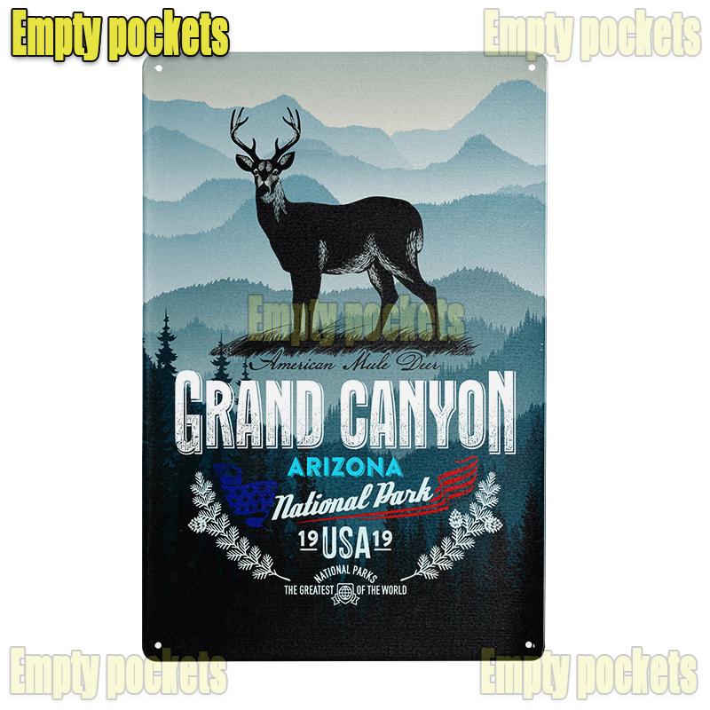 Vintage Metal Plate Kitchen Decoration Tin Sign Retro Decor Deer Garden Decoration Outdoor Forest Animal Posters On the Wall