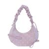 Small-scale Pleated Bow Handbag for Commuting, Single-shoulder Bag, Fashionable Polka Dot Crossbody Bag