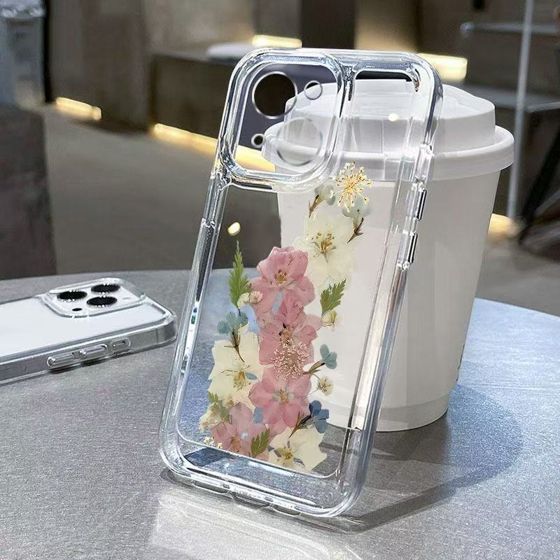 Dried Flowers for Iphone17promax Mobile Phone Case Apple 16/14pro Japan and South Korea 13/12/15 Foreign Trade 11XR