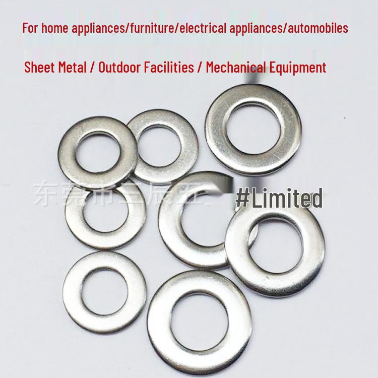 304 Stainless Steel Flat Gasket Washer, Metal Spacer for M2-M20.