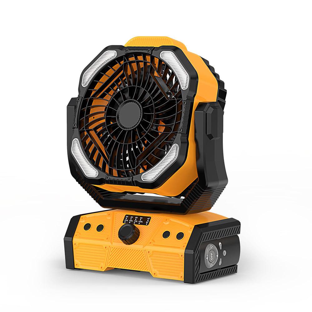 Portable Oscillating Camping Fan with Light & Timer, USB Rechargeable Power Bank 280x200x100 mm