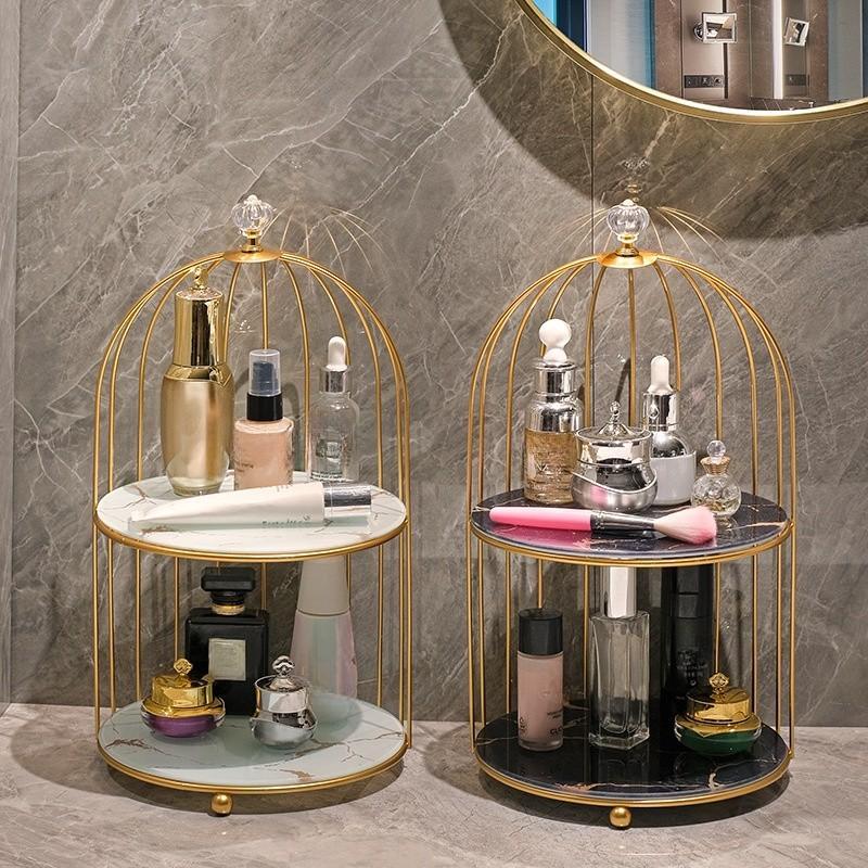 Creative Bathroom Shelf Birdcage Cosmetic Storage Rack Desktop Box Toilet Lipstick Skin Care Display Stand