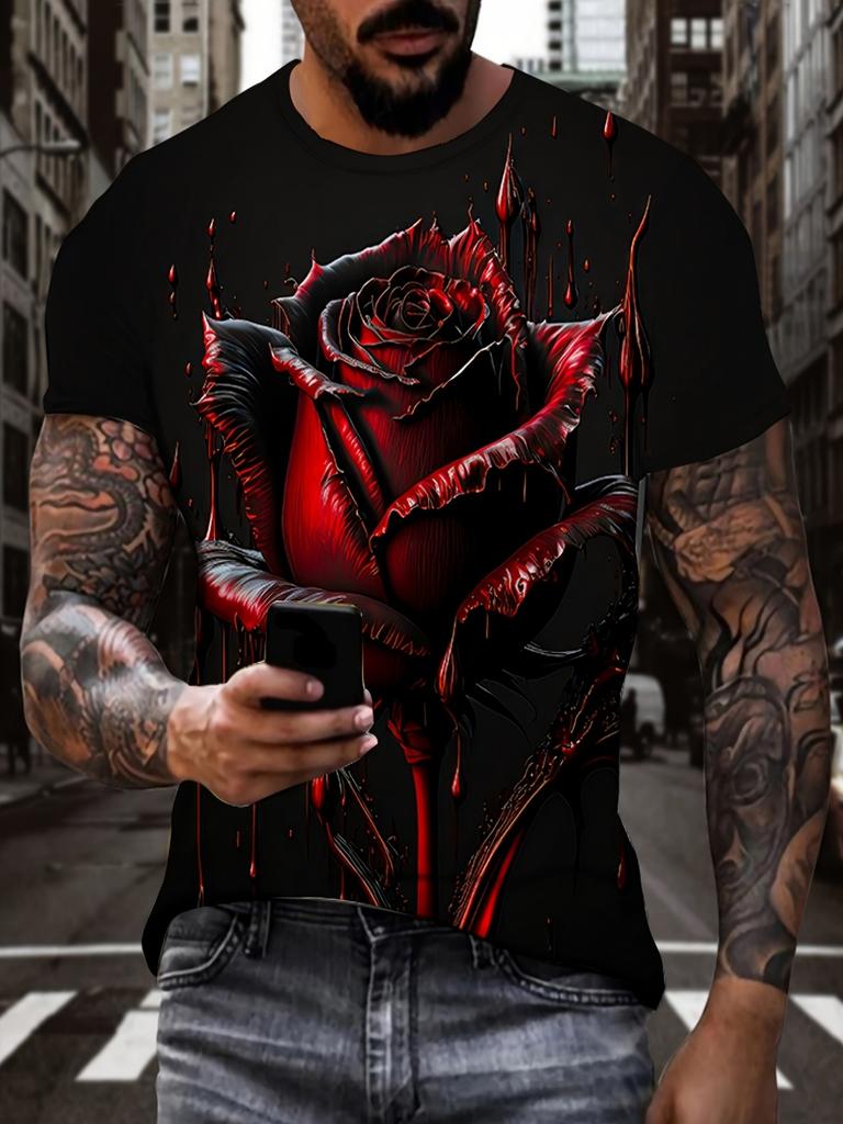 Men's Short Sleeve Tee 3D Skull Print Tops Crew Neck T-Shirts Summer Oversized T-Shirt Hip Hop T-Shirts for Men Luxury T-Shirt