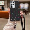 Crossbody Lanyard Case For Samsung Galaxy S24 FE S25 S22 S23 Ultra A55 A53 A54 A15 A16 A25 A56 5G Small Flowers Soft Phone Cover