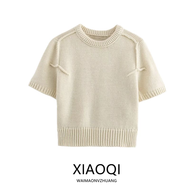 Fashion Style 2024 Autumn New Women's Clothing Basic All-Matching round Neck T-shirt Shory Style Knitwear 3991115