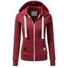 Women's Cross-Border Sports Hoodie Cardigan - Solid Color Hooded Jacket