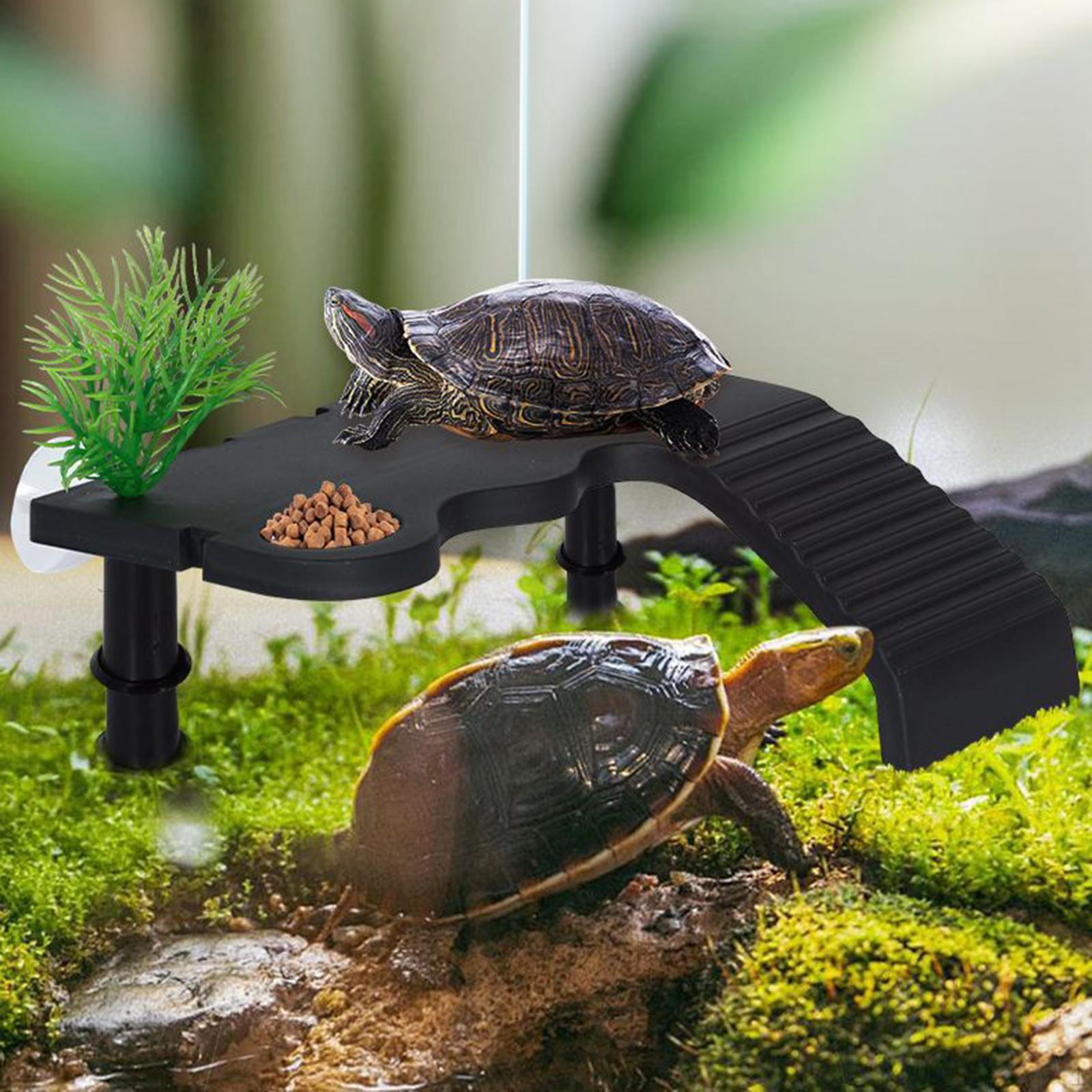 

Рампа для террариума рептилий, Аксессуары для аквариумных черепах и Лестница для лазания с присоской для лягушек чёрный