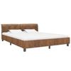 Brown Faux Suede Bed Frame 180 * 200 Cm
