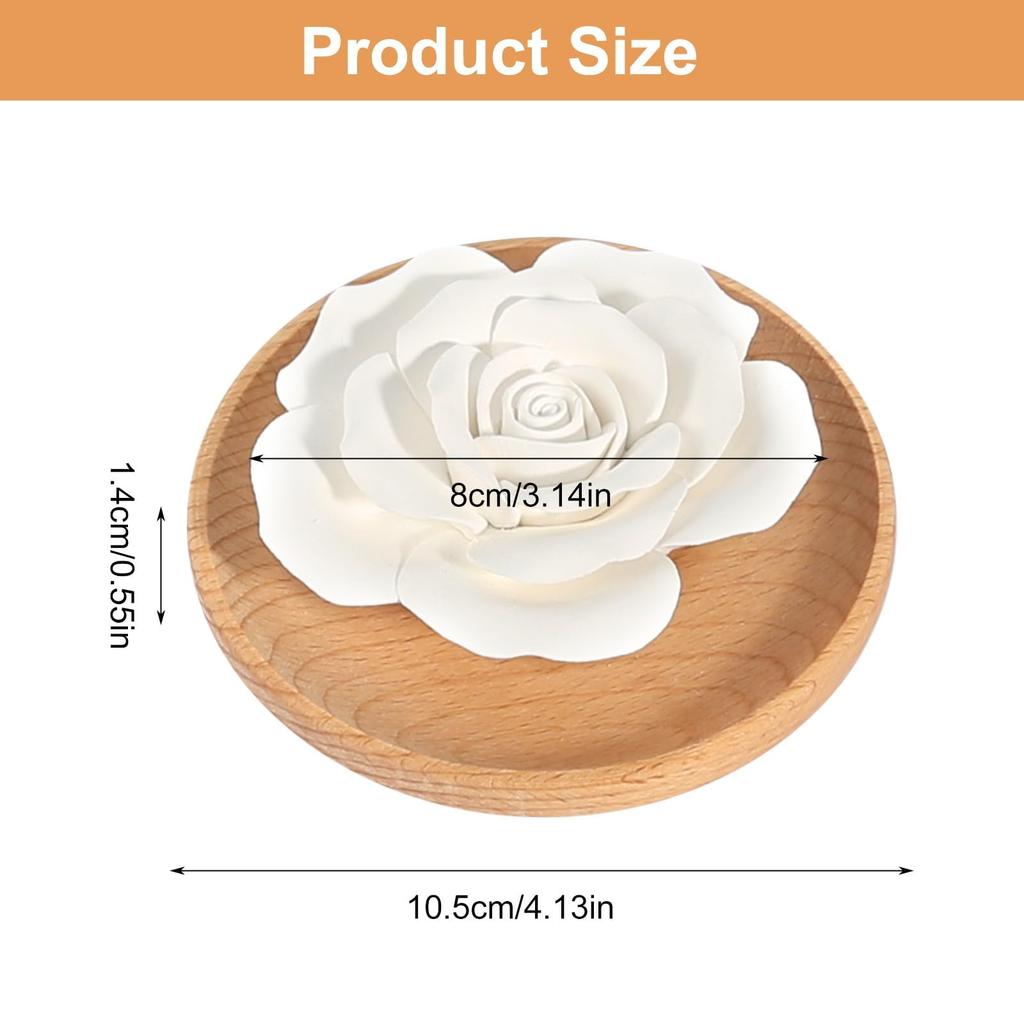 Rose Aromatherapy Stone Plant Essential Oil Lotus Diffuser White