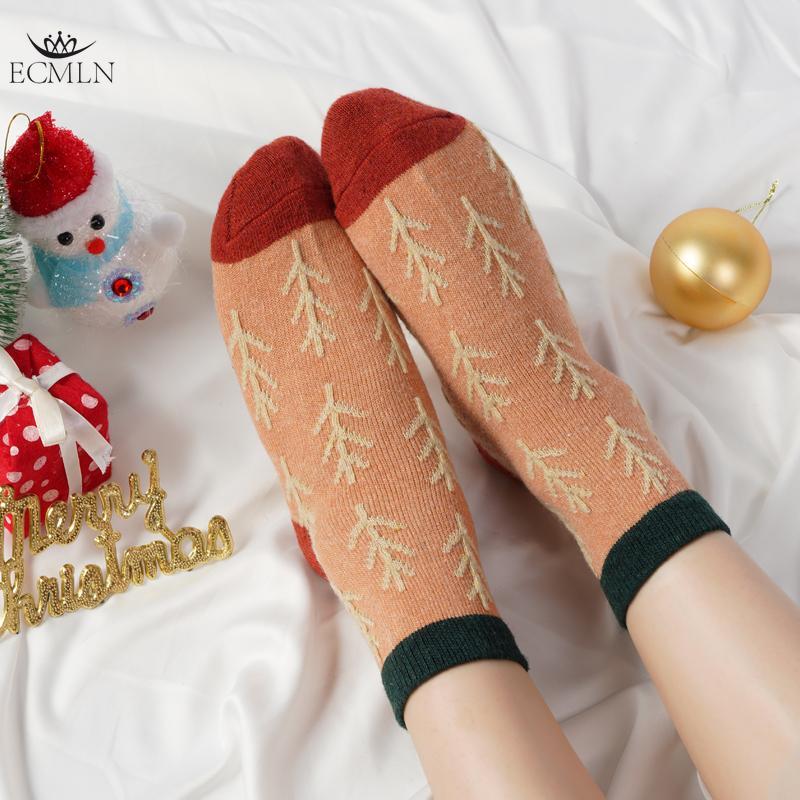 Fashion Women's Christmas Wool Socks Autumn Winter Vintage Thickened Socks Warm Soft Comfortable Socks