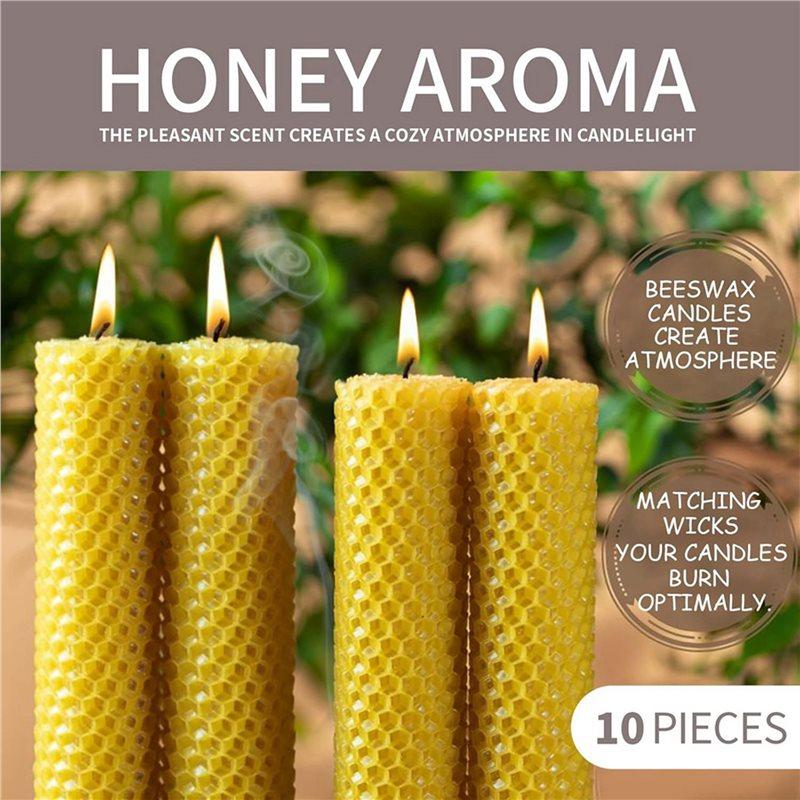 2025 Trend 30 Pieces 100% Natural Beeswax Candle Making Kit, Honeycomb Texture DIY Beeswax Candle Craft Set