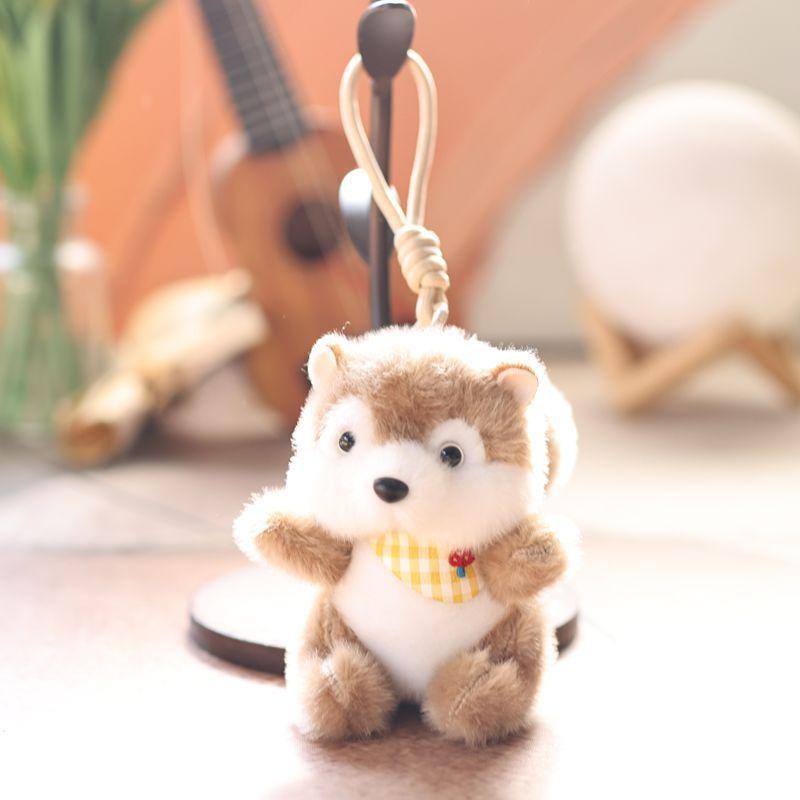 Plush Dog Keychain With Pp Cotton Filling For Kids And Adults коричневый