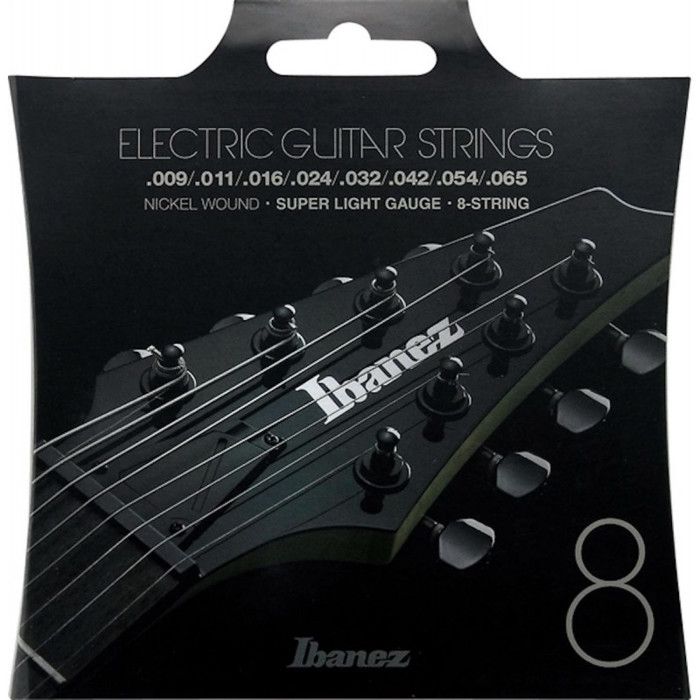 Jeu De Cordes Pour Guitare Électrique - IBANEZ - HOS-IEGS8 - Tension Super Light - Filé Nickel - 8 Cordes