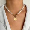 Collana Trendy con Ciondolo a Cuore per Donna - Catena Minimalista per la Clavicola con Chiusura OT per uno Stile alla Moda