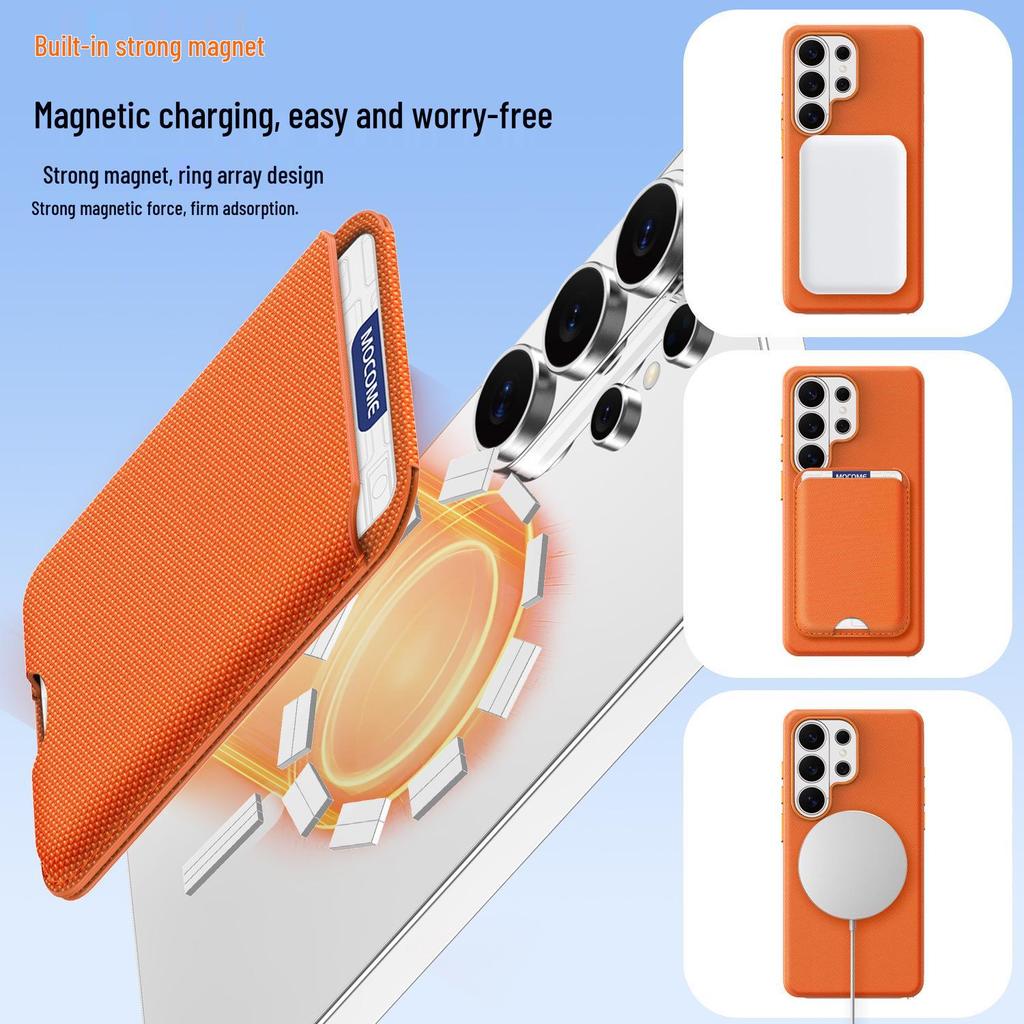 Compatible Samsung S26ULTRA Tech Fabric Phone Case with Magnetic Stand & Card Holder, Personalized for S25U - New Protective Case.