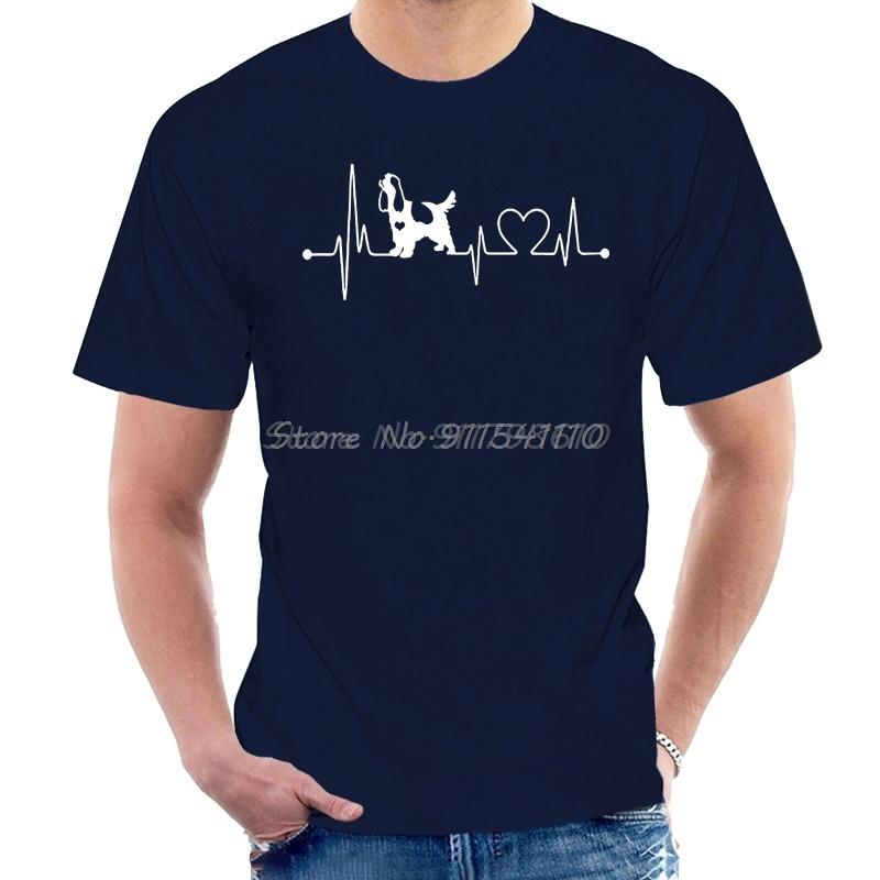 Summer New Arrvial Tshirt Summer Style unisex T Shirts Heartbeat Cocker Spaniel Dog Stylisches Funny T Shirts forunisex