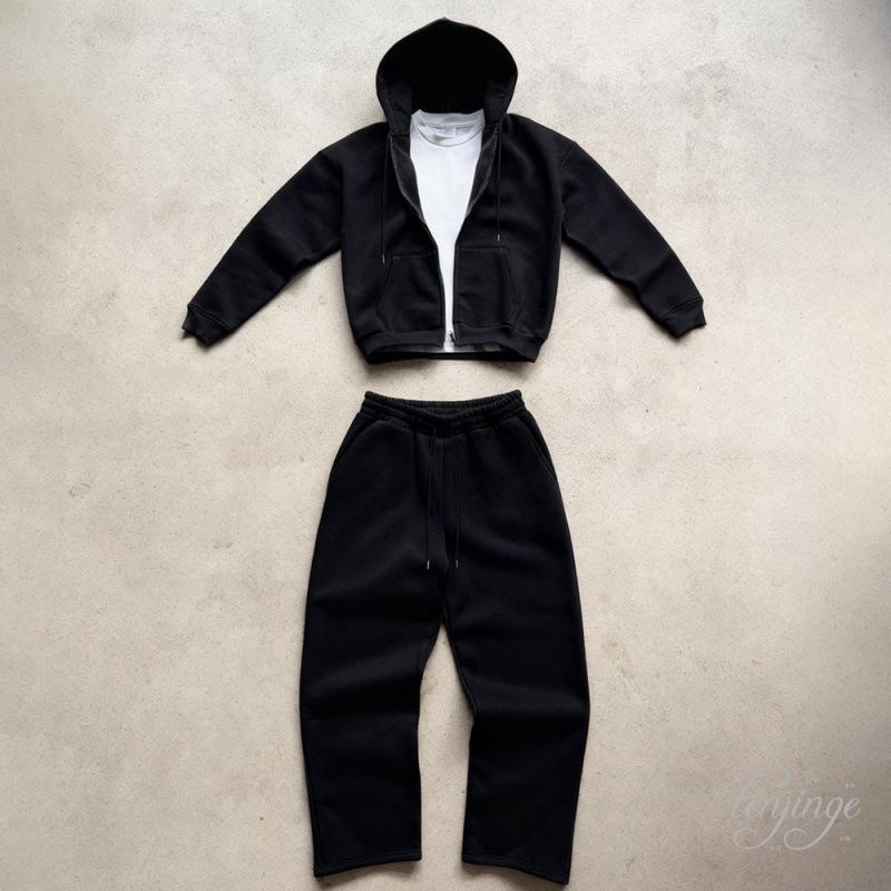 Trendy Cross-Border Zipper Hoodie Jacket with Versatile Long Pants